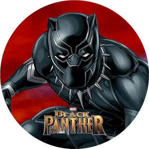 Black Panther Marvel Character Artwork PNG Image