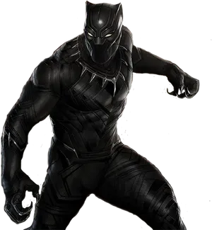 Black Pantherin Action Pose PNG Image