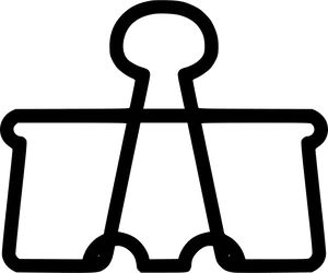 Black Paper Clip Silhouette PNG Image