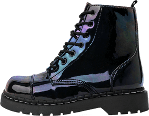 Black Iridescent Combat Boots, HD Png Download PNG with transparent background