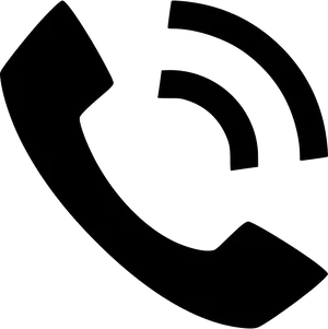 Black Phone Icon Outline PNG Image