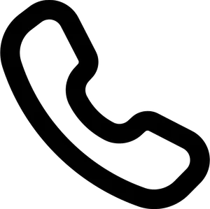 Black Phone Icon Outline PNG Image