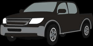 Black Pickup Truck Illustration PNG image with transparent background