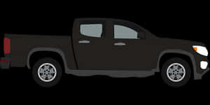 Black Pickup Truck Side View PNG image with transparent background