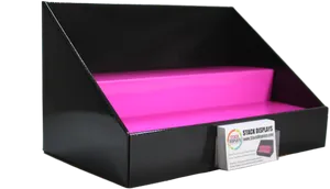 Black Pink Cardboard Display Stack PNG Image