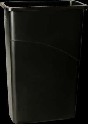 Black Plastic Trash Can Single PNG with transparent background
