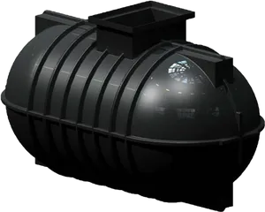 Black Plastic Water Tank3 D Model PNG Image