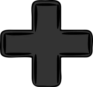 Black Plus Sign Graphic PNG Image