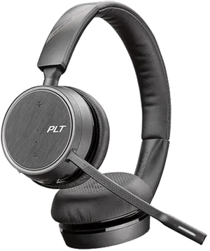 Black Professional Headsetwith Microphone PNG Image