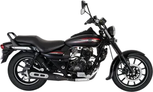 Black Pulsar Motorcycle Profile View PNG Image