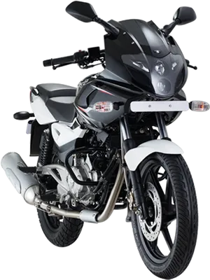 Black Pulsar Motorcycle Showcase PNG Image