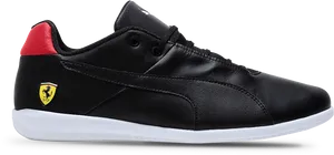 Black Puma Ferrari Sneaker Side View PNG Image