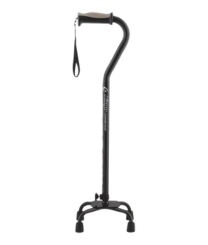 Black Quad Cane Stability Walking Aid PNG Image