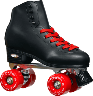 Epic Classic Black And Red Quad Roller Skates - Roller Skates Png, Transparent Png PNG with transparent background