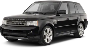 Black Range Rover Sport Side View PNG Image