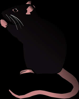 Black Rat Illustration PNG image with transparent background