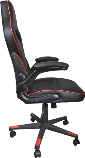 Black Red Gaming Chair PNG with transparent background