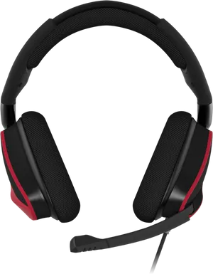 Black Red Gaming Headset PNG Image