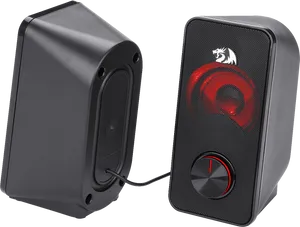 Black Red Gaming Speakers PNG Image