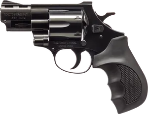 Black Revolver Firearm Transparent Background PNG Image