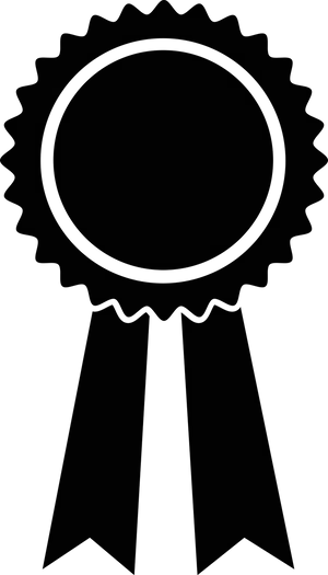 Black Ribbon Award Icon PNG Image