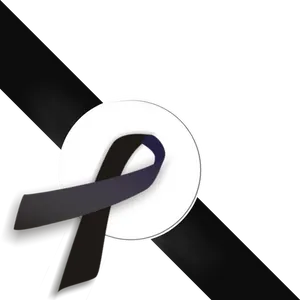 Black Ribbon Mourning Symbol PNG Image