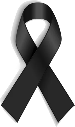 Black Ribbon Symbolof Mourning.png PNG Image