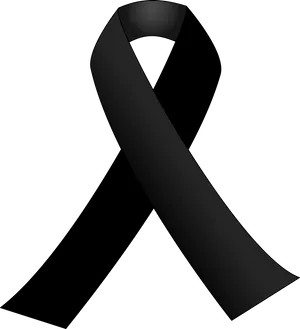 Black Ribbon Symbolof Mourning.png PNG Image