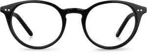 Black Round Glasses Transparent Background PNG Image