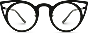 Black Round Glasses Transparent Background PNG Image