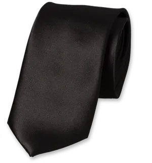 Black Satin Necktie PNG Image