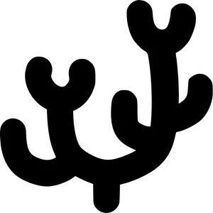 Black Seaweed Silhouette PNG Image