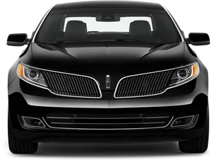 Black Sedan Front View PNG Image