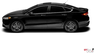 Black Sedan Side View PNG Image