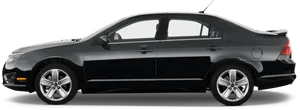 Black Sedan Side View PNG Image