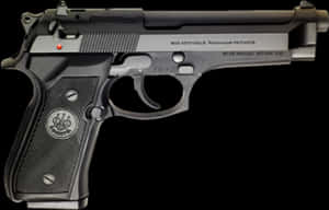 Black Semi Automatic Pistol PNG image with transparent background