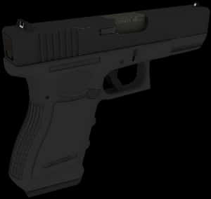 Black Semi Automatic Pistol PNG image with transparent background