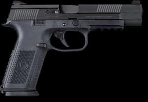 Black Semi Automatic Pistol PNG image with transparent background