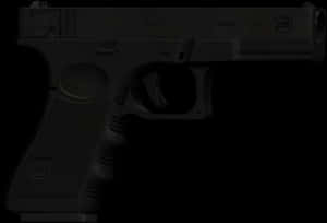 Black Semi Automatic Pistol Silhouette PNG image with transparent background
