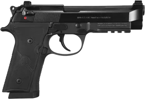 Black Semiautomatic Pistol PNG Image