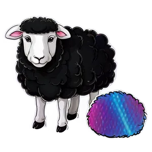 Black Sheep With Rainbow Wool Png Jdv PNG Image