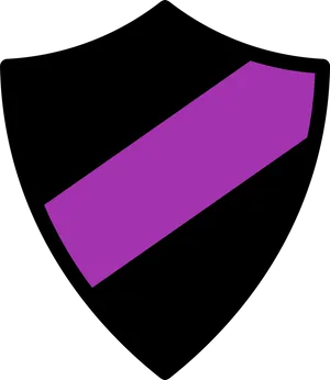 Black Shieldwith Purple Stripe Graphic PNG Image