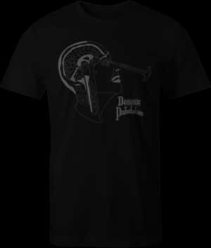 Black Shirtwith Graphic Design PNG image with transparent background