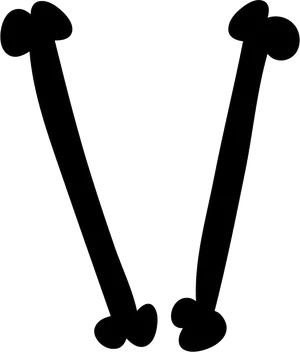 Black Silhouette Bone Shape PNG Image