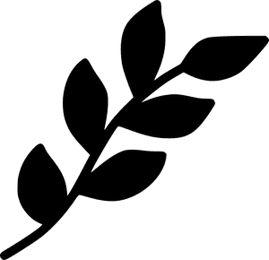 Black Silhouette Branch Leaves PNG image with transparent background
