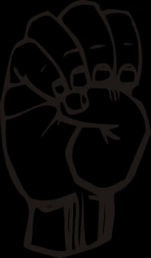 Black Silhouette Clenched Fist PNG image with transparent background