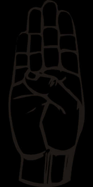 Black Silhouette Hand Palm PNG image with transparent background
