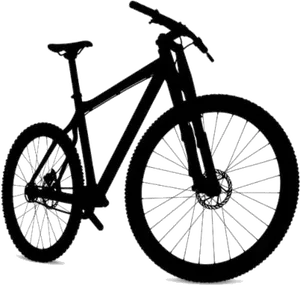 Black Silhouette Mountain Bike PNG Image