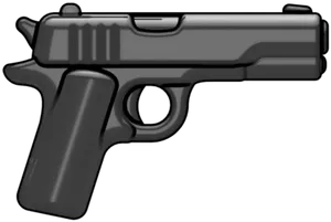 Black Silhouette Pistol PNG Image