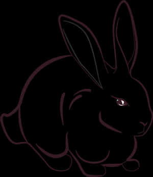 Black Silhouette Rabbit PNG image with transparent background